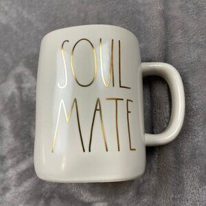 Rae Dunn Artisan Collection By Magenta Ivory Gold "Soul Mate" Ceramic Coffee Mug